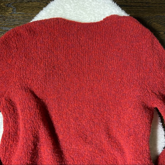 NWT Allude Wool Blend Rusty Red Open Front Knit Cardigan Sweater - Picture 7 of 12